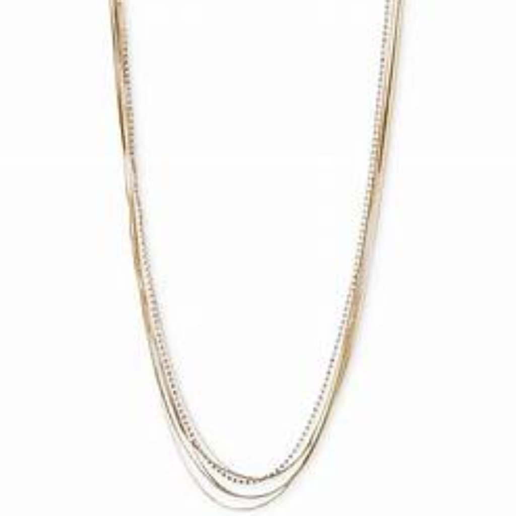Lonna Lilly Multi Chain Rhinestone Long Necklace 18$